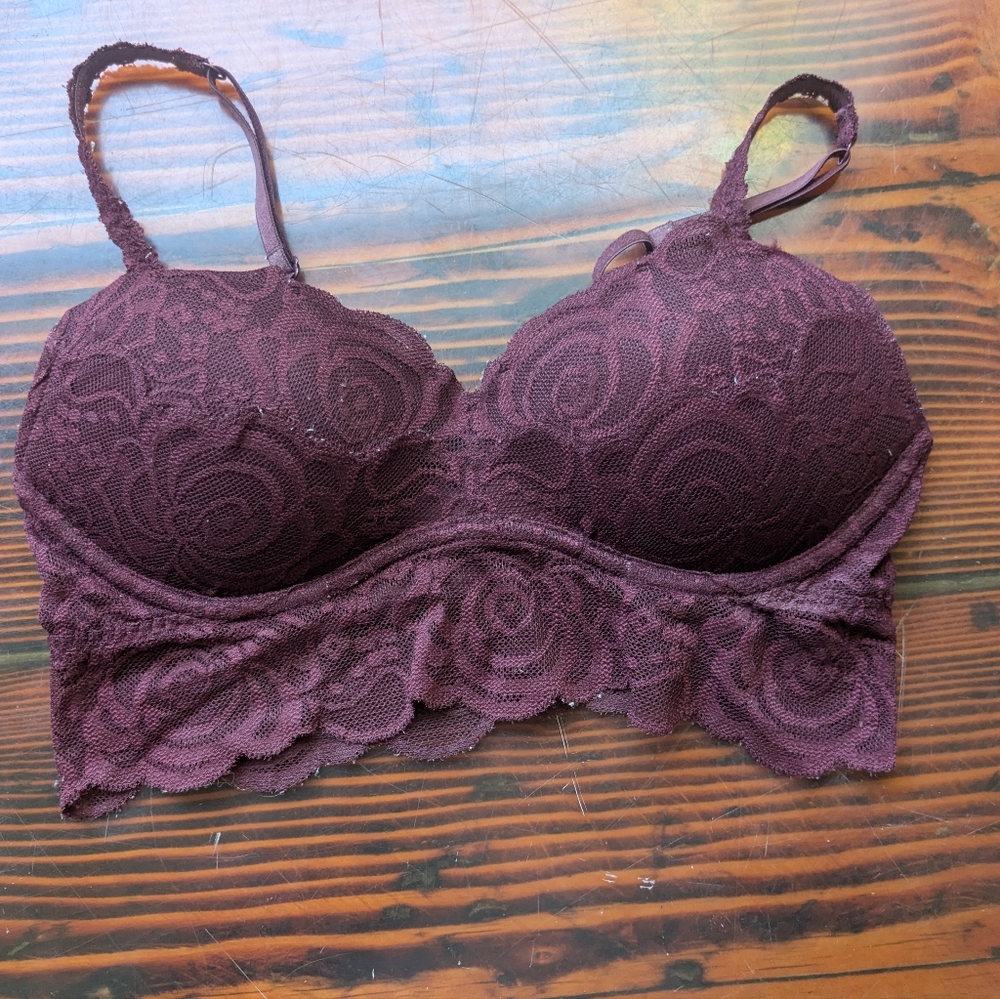PINK by Victoria’s Secret Lace Bralette – XS Burgundy Wine